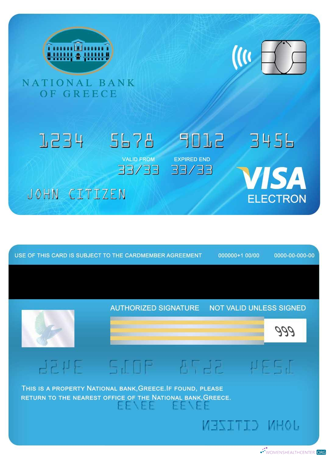 Download Greece National visa electron card Photoshop template